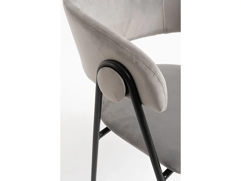 Sillas Comedor - Silla Mihu Black Terciopelo - Gris claro