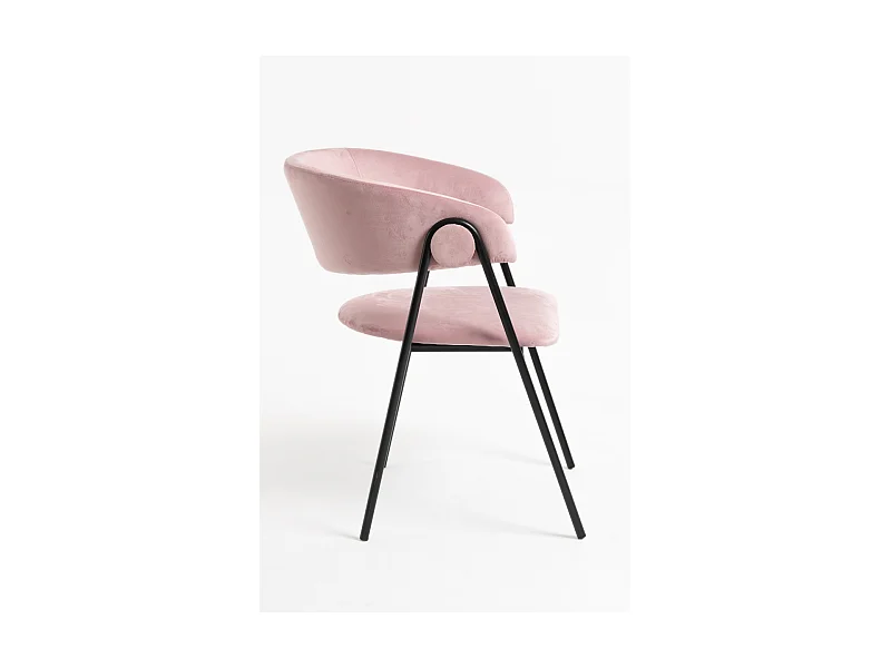 Sillas Comedor - Silla Mihu Black Terciopelo - Rosa