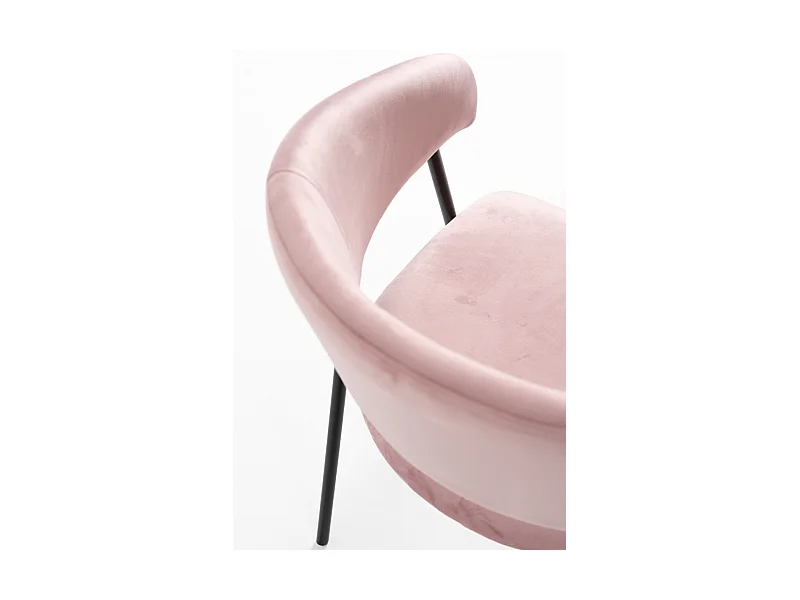 Sillas Comedor - Silla Mihu Black Terciopelo - Rosa