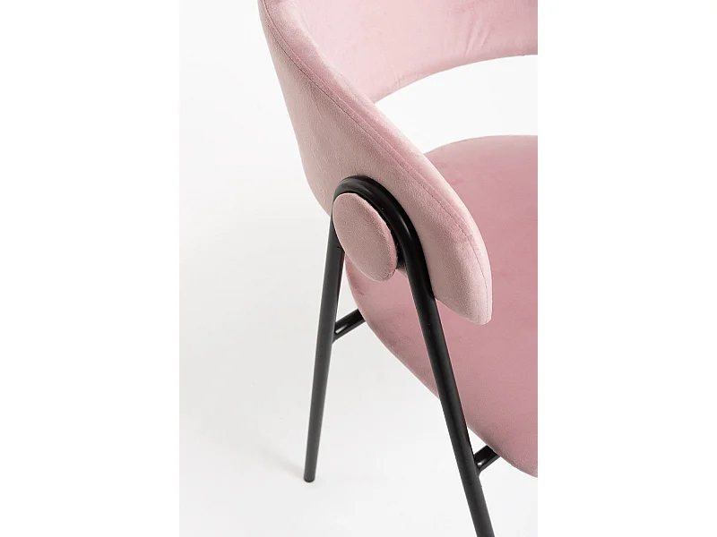 Sillas Comedor - Silla Mihu Black Terciopelo - Rosa