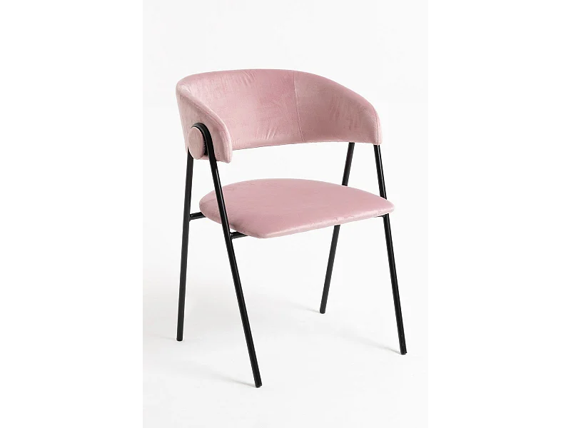 Sillas Comedor - Silla Mihu Black Terciopelo - Rosa