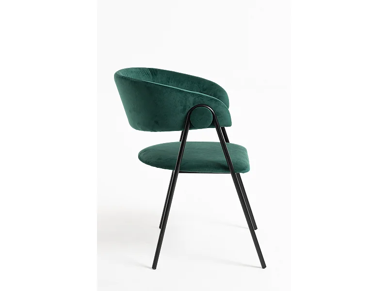 Sillas Comedor - Silla Mihu Black Terciopelo - Verde