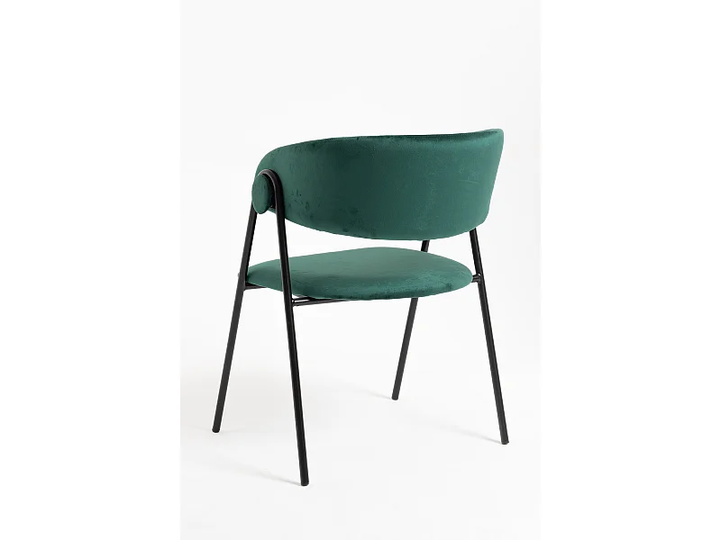 Sillas Comedor - Silla Mihu Black Terciopelo - Verde