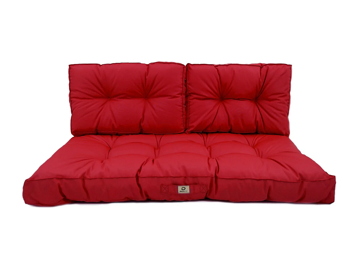 Coussins pour salon de jardin capitonné 100x50cm rouge