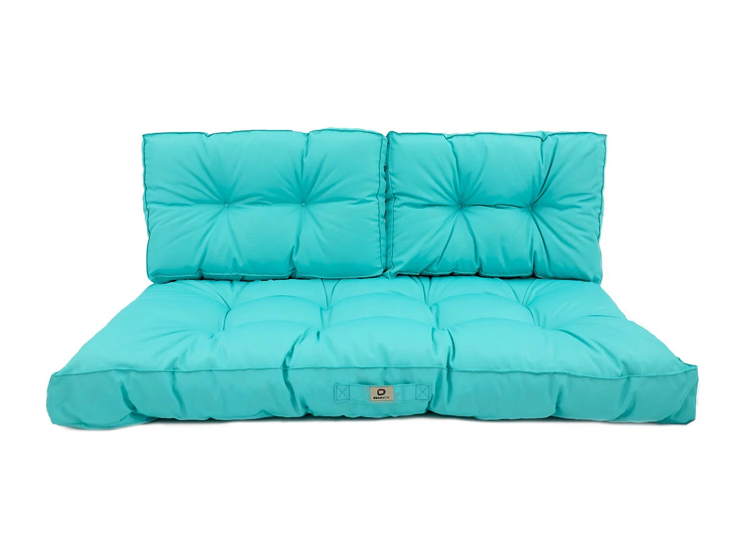 Coussins pour salon de jardin capitonné 100x50cm Bleu caraibes