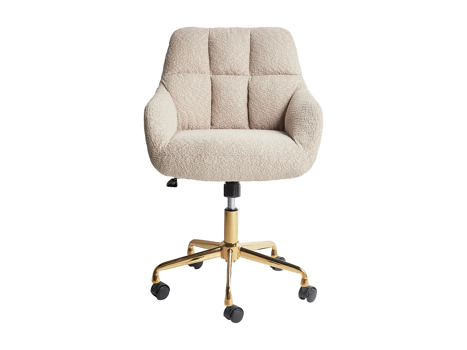 Silla de oficina giratoria PALMDALE Bouclé Beige
