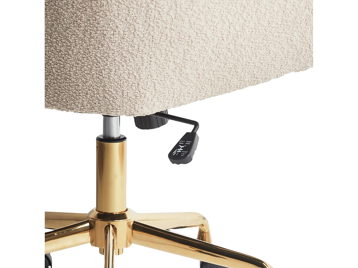 Silla de oficina giratoria PALMDALE Bouclé Beige