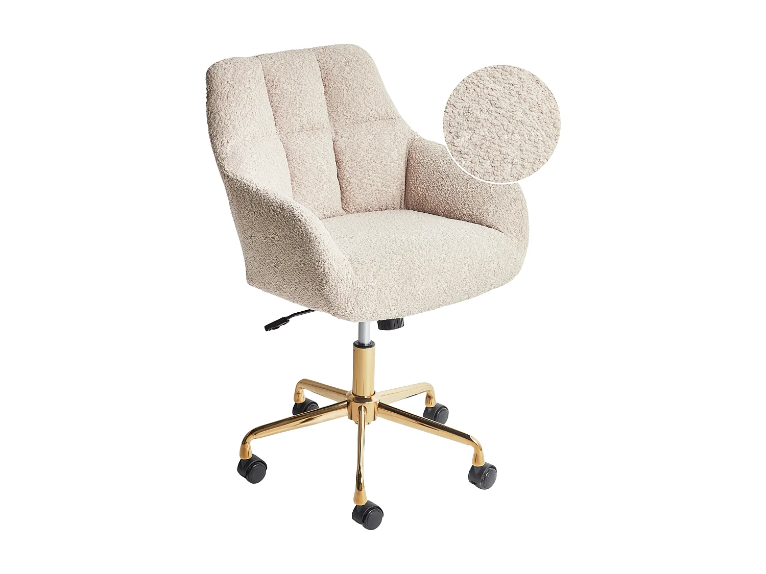 Schreibtischstuhl drehbar PALMDALE Bouclé Beige