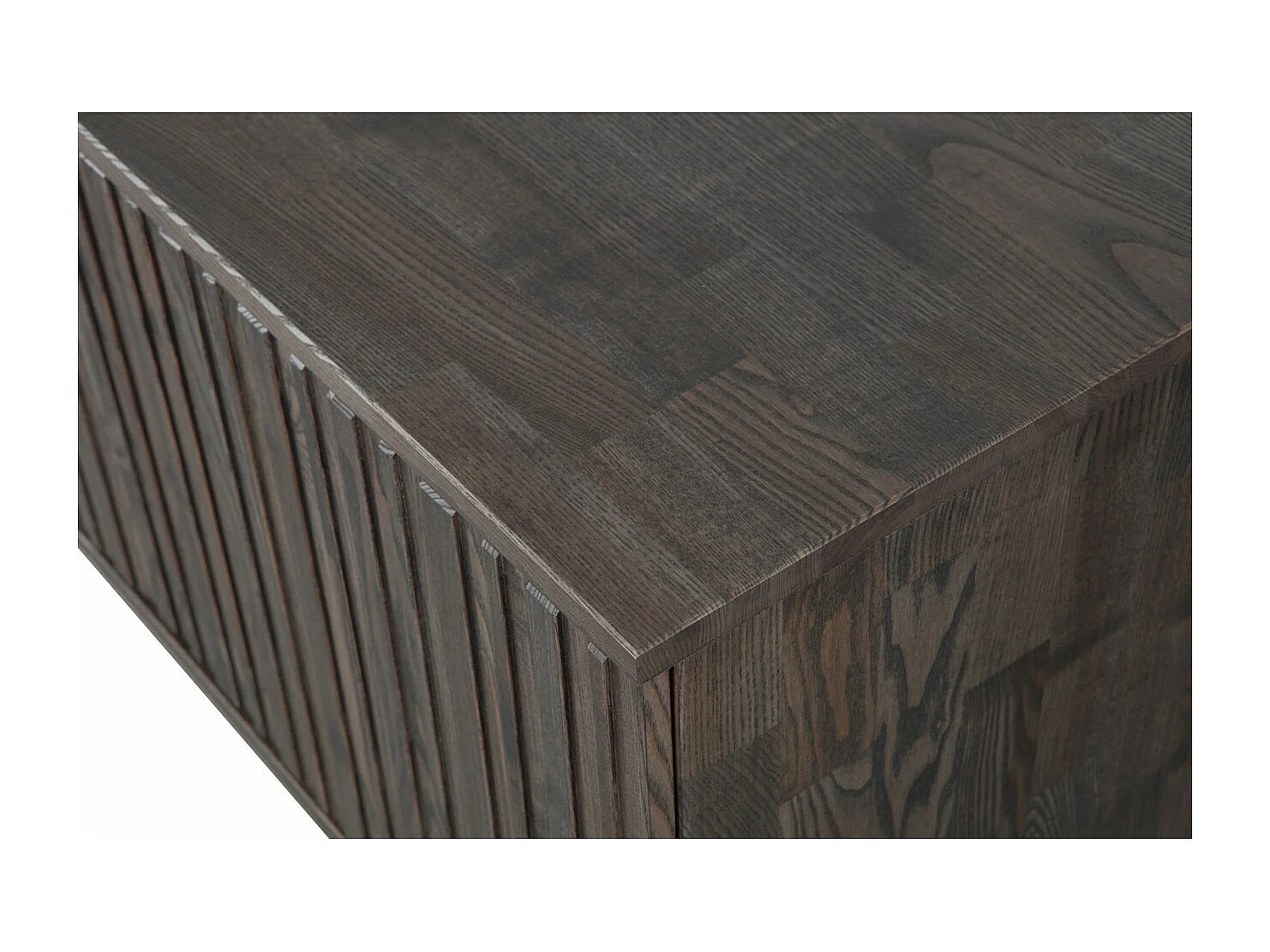 GRAVURE - Buffet en bois de frêne marron expresso