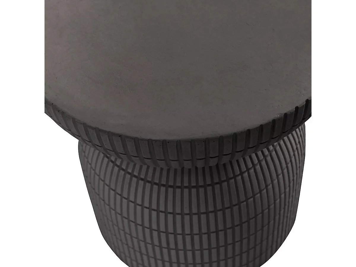 SAMSON - Tavolino rotondo in cemento marrone scuro D37