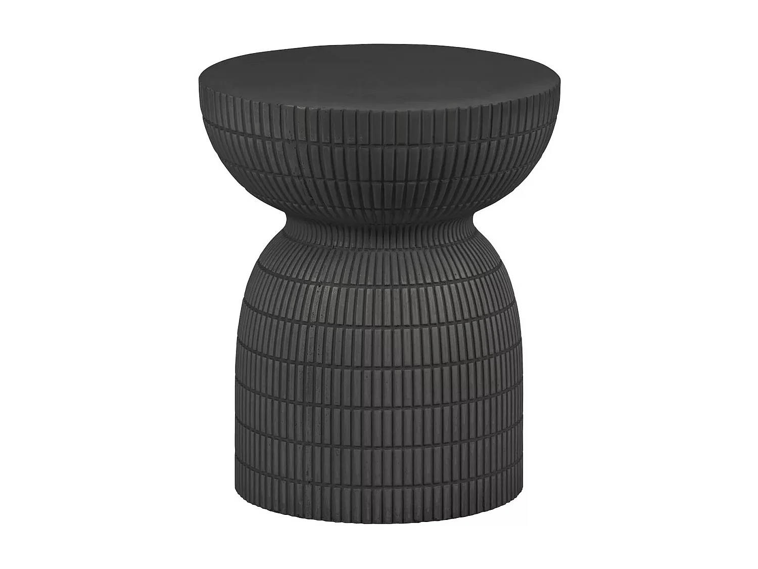 SAMSON - Mesa auxiliar redonda de aspecto hormigón marrón oscuro D37