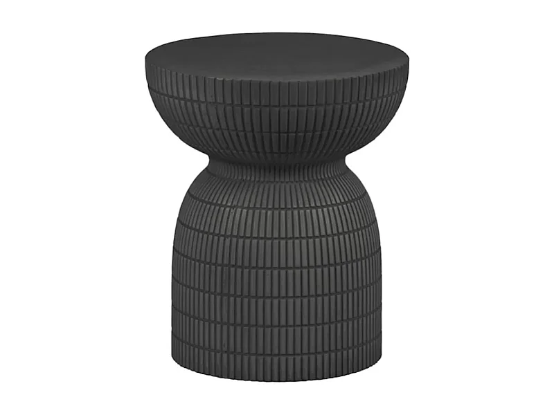 SAMSON - Table d'appoint ronde en fibre de verre aspect béton marron