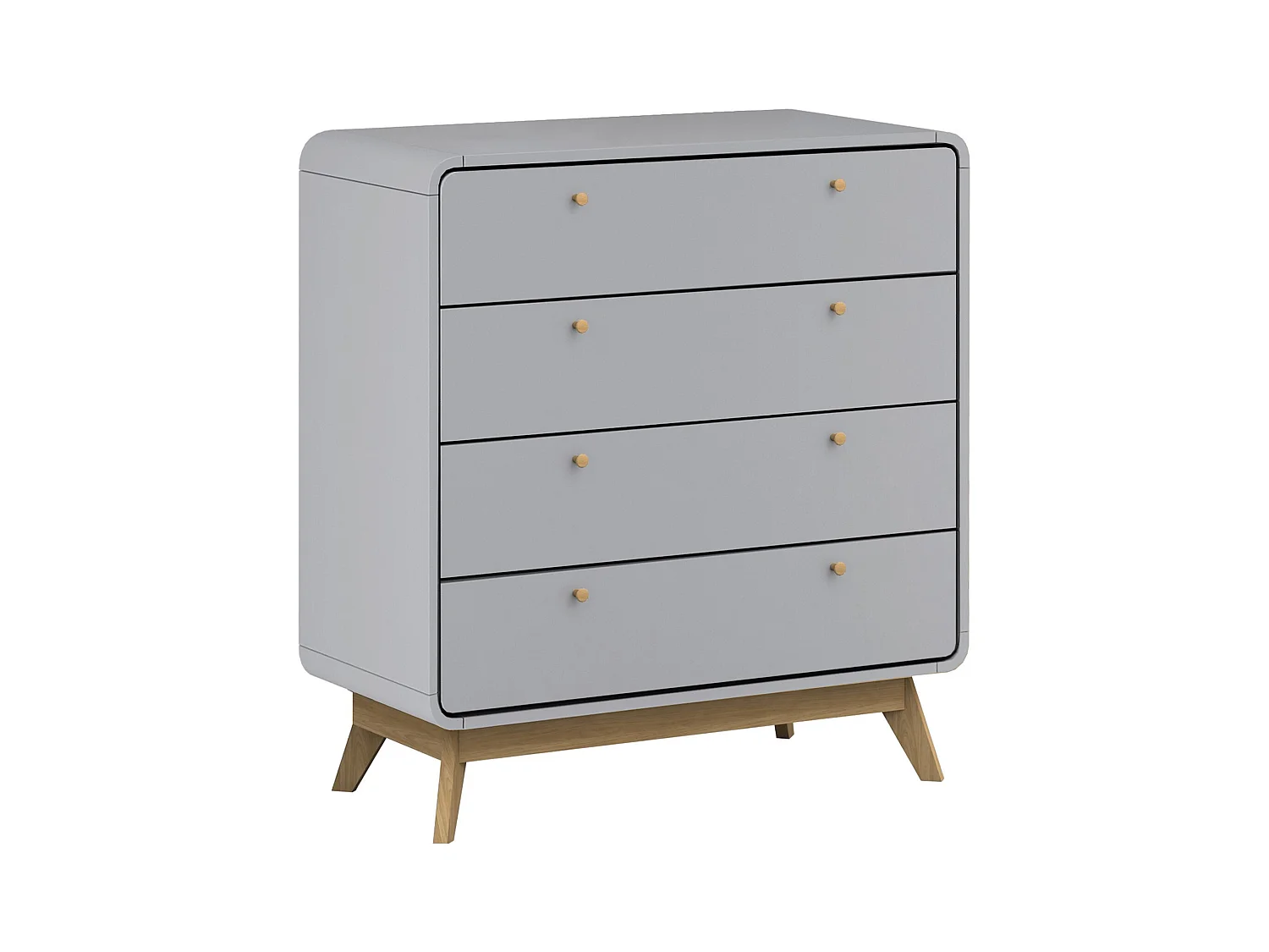 Cassie | Commode à 4 tiroirs en panneau de particules gris