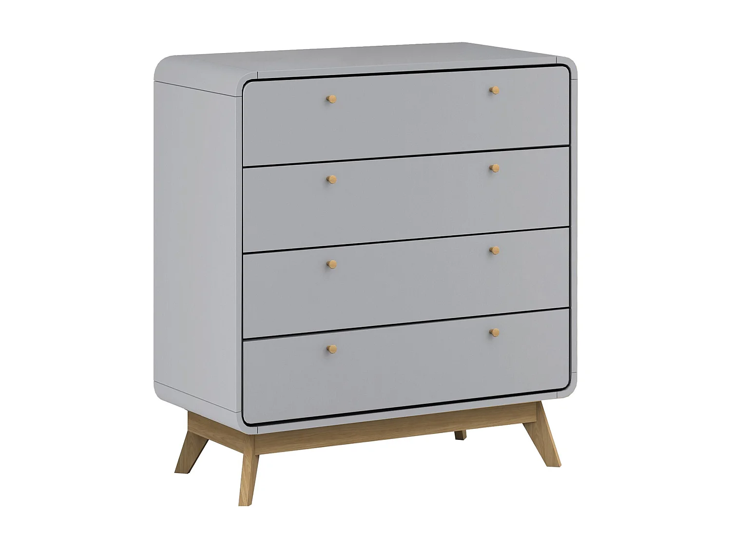 Cassie | Commode à 4 tiroirs en panneau de particules gris