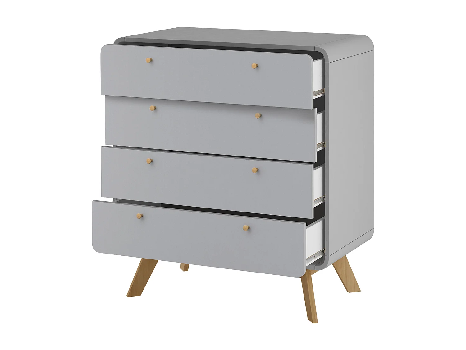 Cassie | Commode à 4 tiroirs en panneau de particules gris