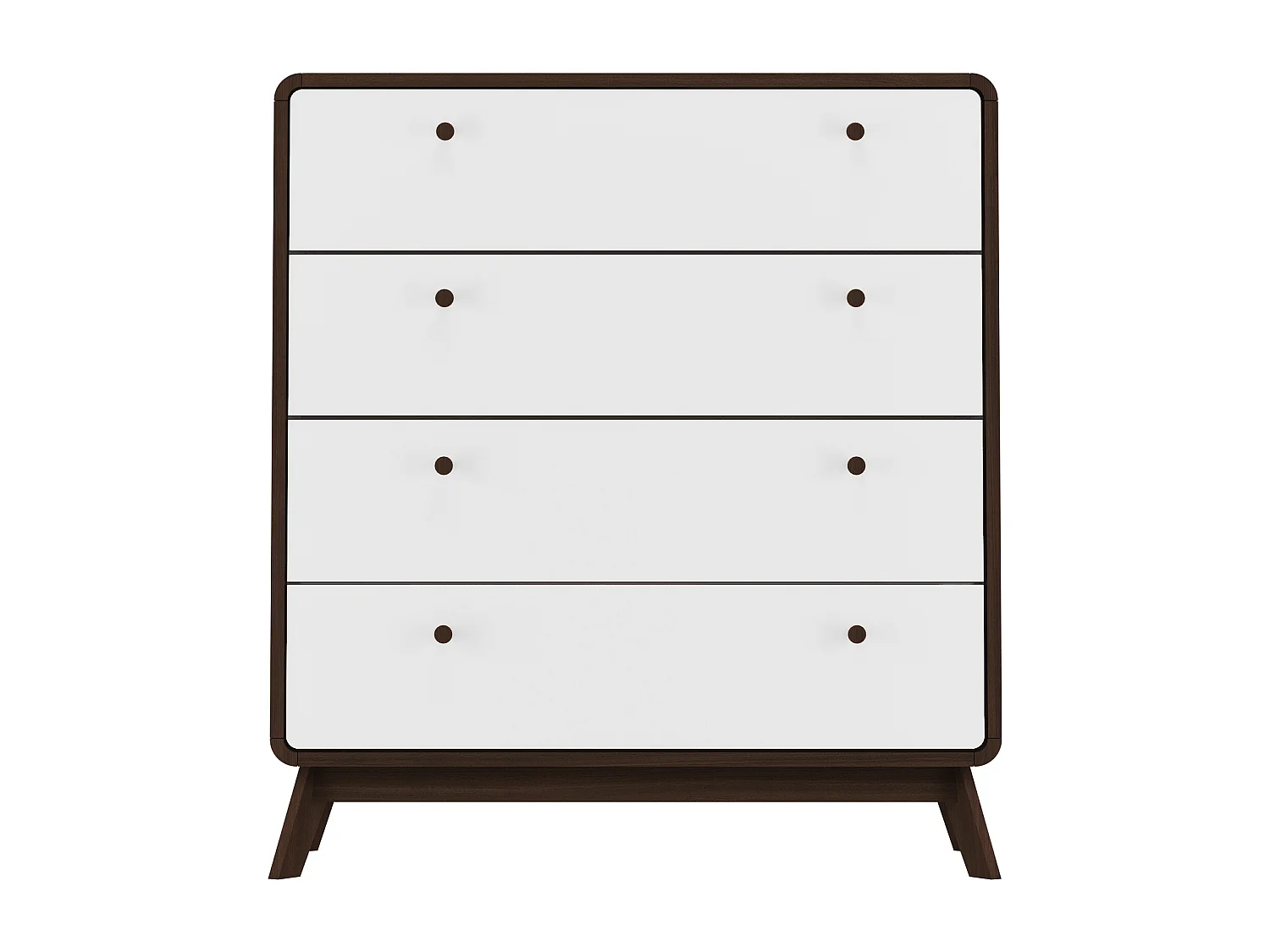 Cassie | Commode à 4 tiroirs en bois de noyer et blanc