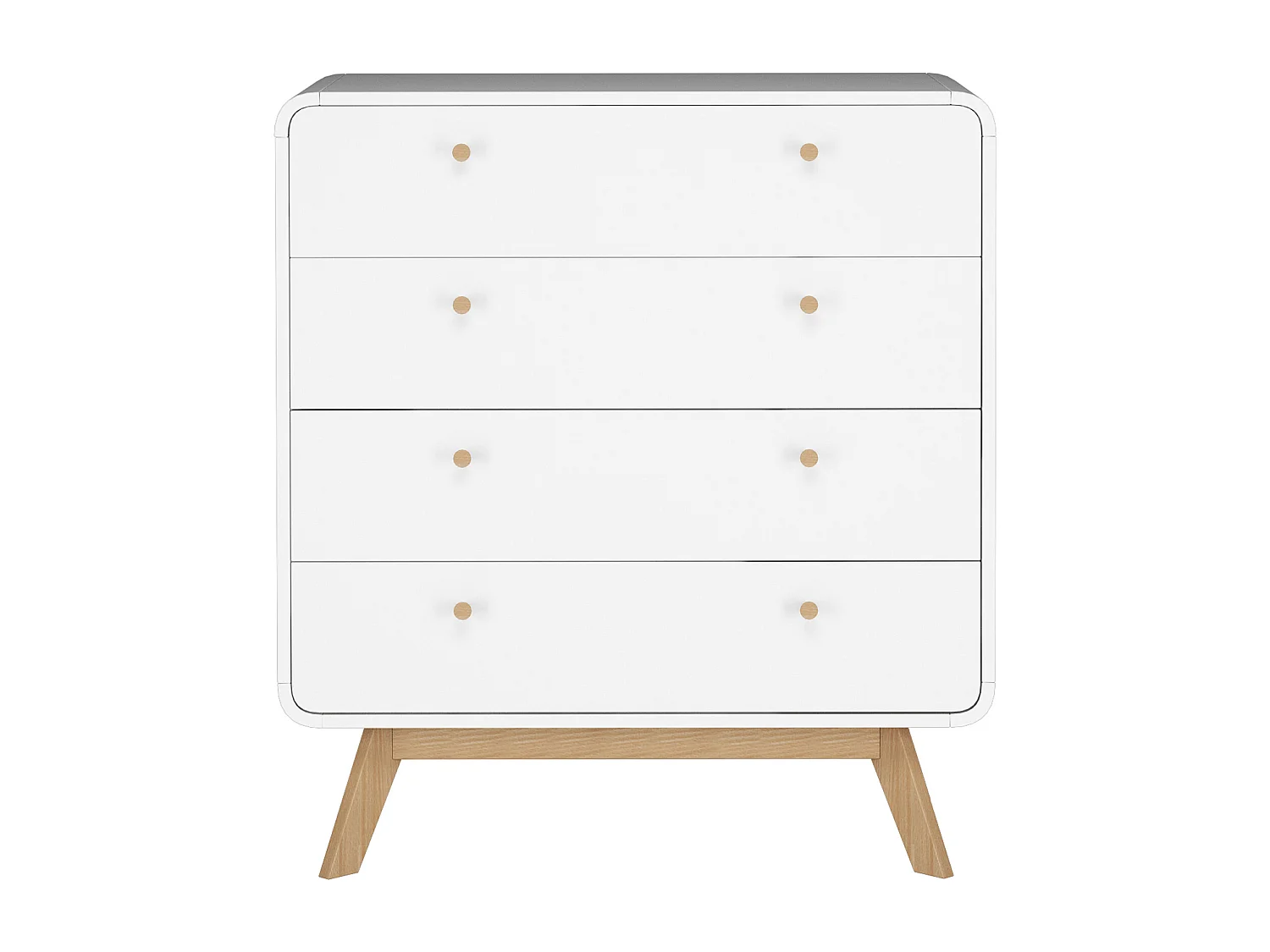 Cassie | Commode à 4 tiroirs en panneau de particules blanc