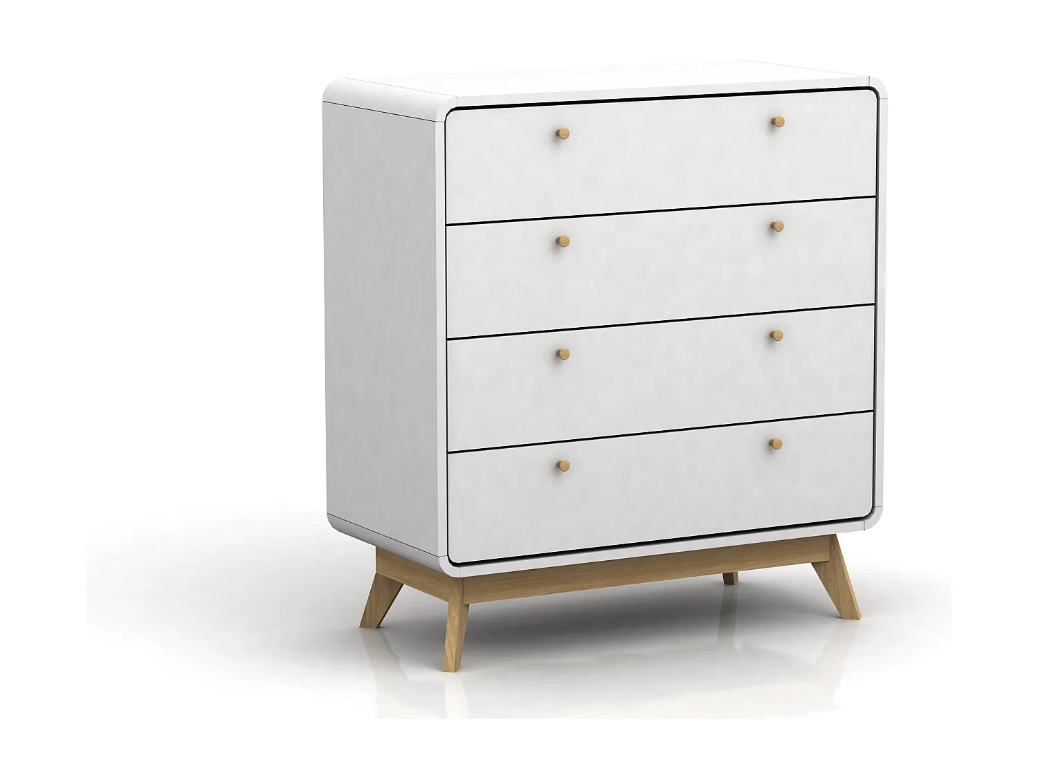 Cassie | Commode à 4 tiroirs en panneau de particules blanc