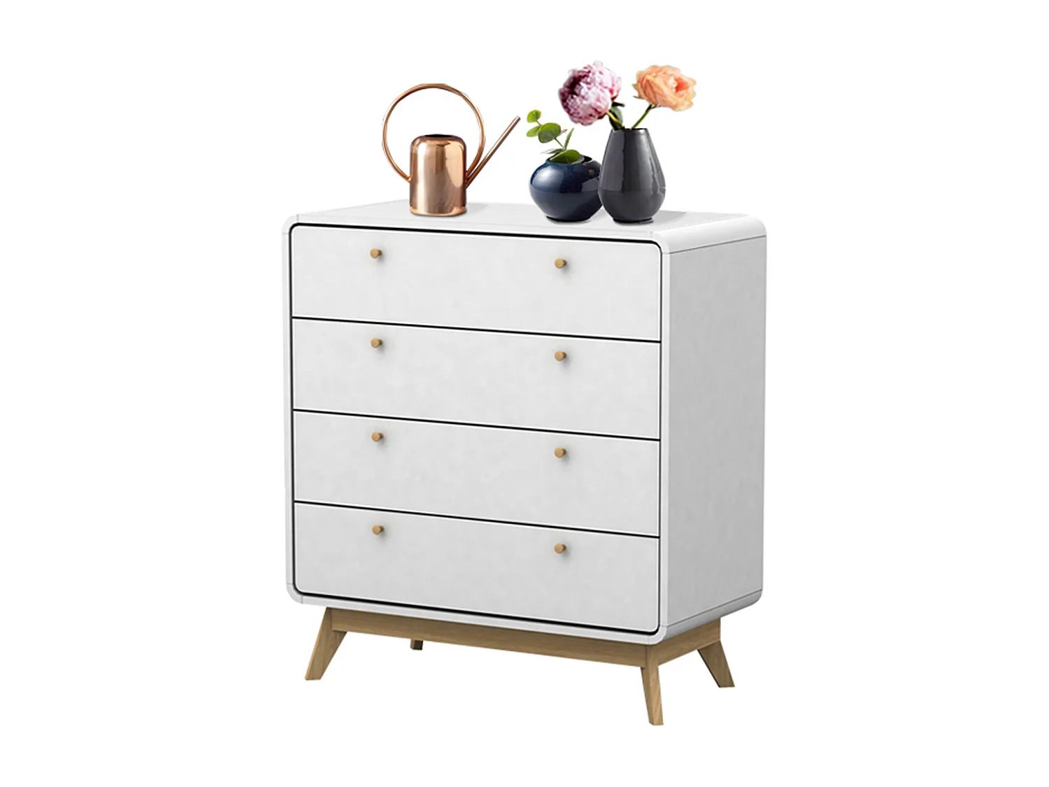 Cassie | Commode à 4 tiroirs en panneau de particules blanc