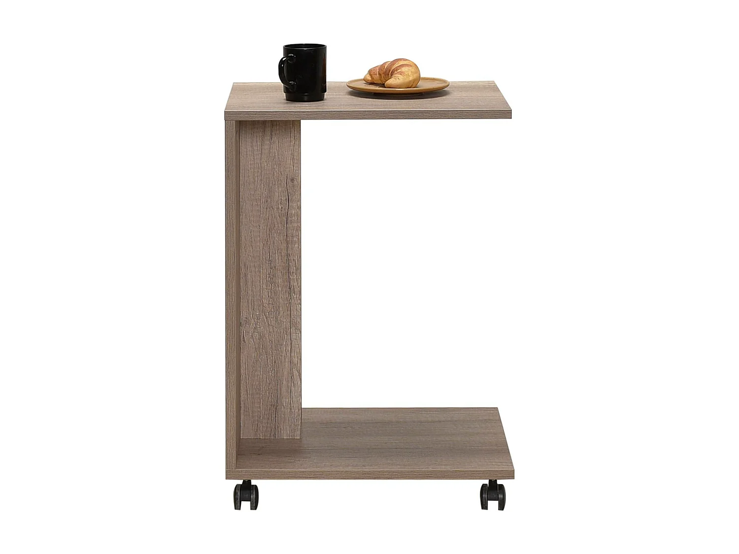 Bout de canapé mobile à roulettes capela H65cm Bois clair