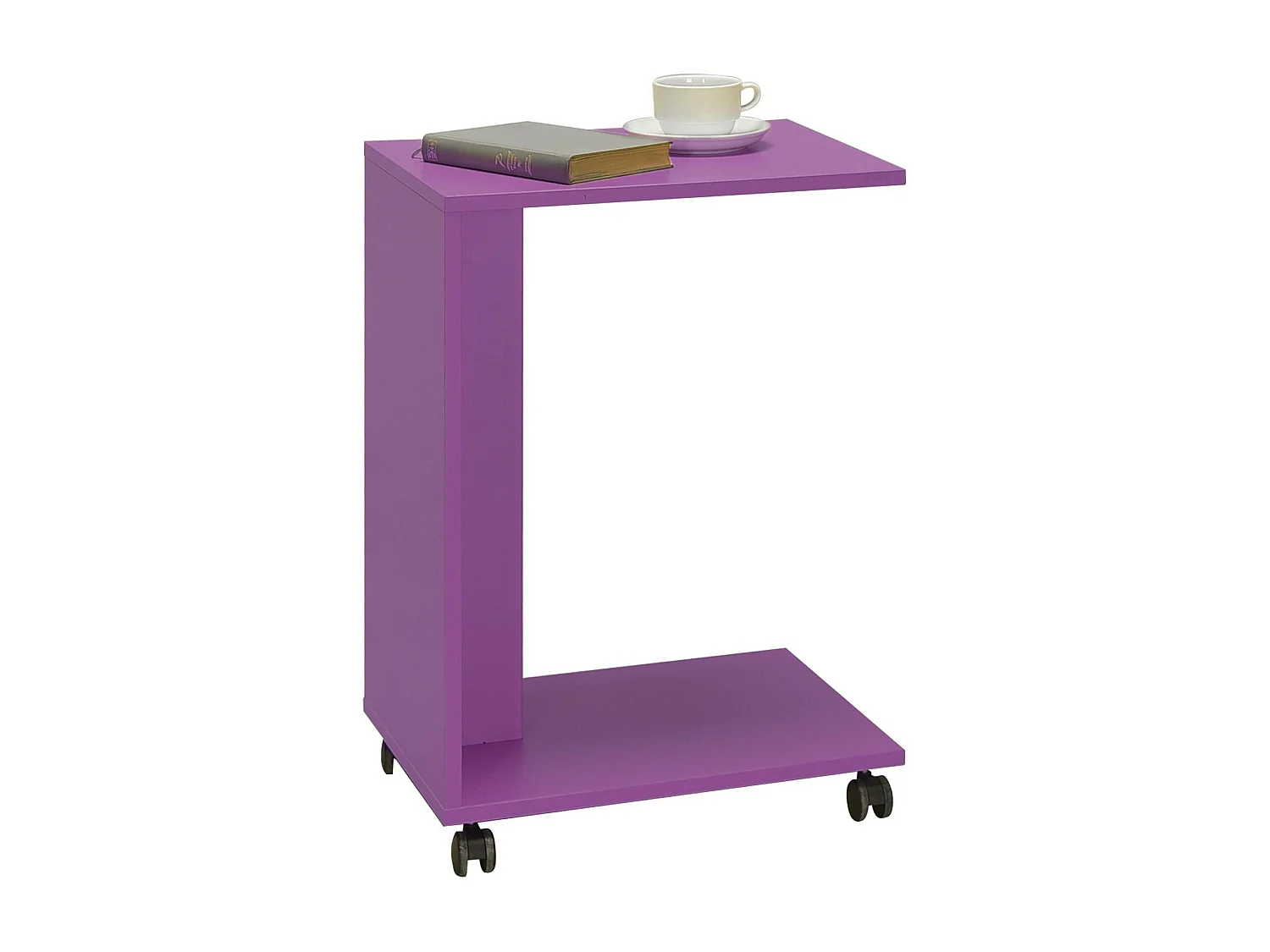 Bout de canapé mobile à roulettes capela H65cm Violet