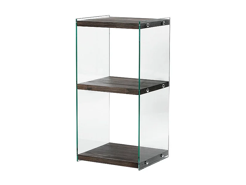 Elegante librería antracita, 40 x 80 x 35 cm | Estructura 100% madera maciza y 100% cristal templado | Desmontable para un fácil montaje, pe