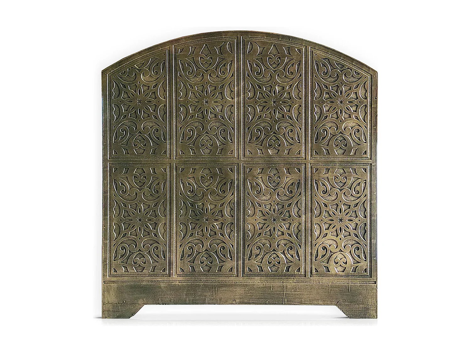 Tête de lit style oriental bois sculpté Linium 120cm Bronze