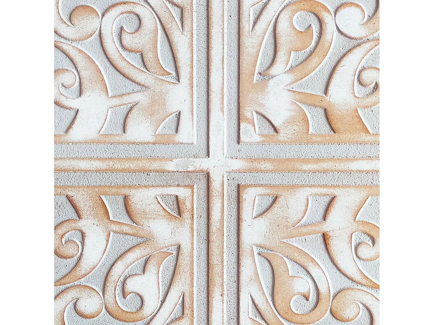 Tête de lit style oriental bois sculpté Linium 120cm Gris patiné