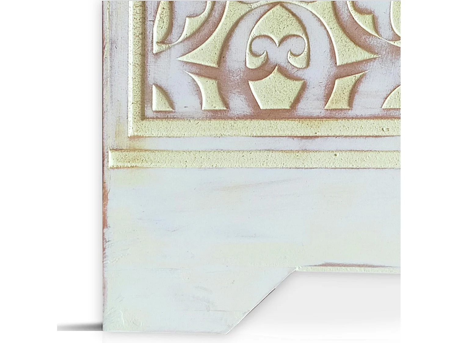 Tête de lit style oriental bois sculpté Linium 120cm Jaune patiné