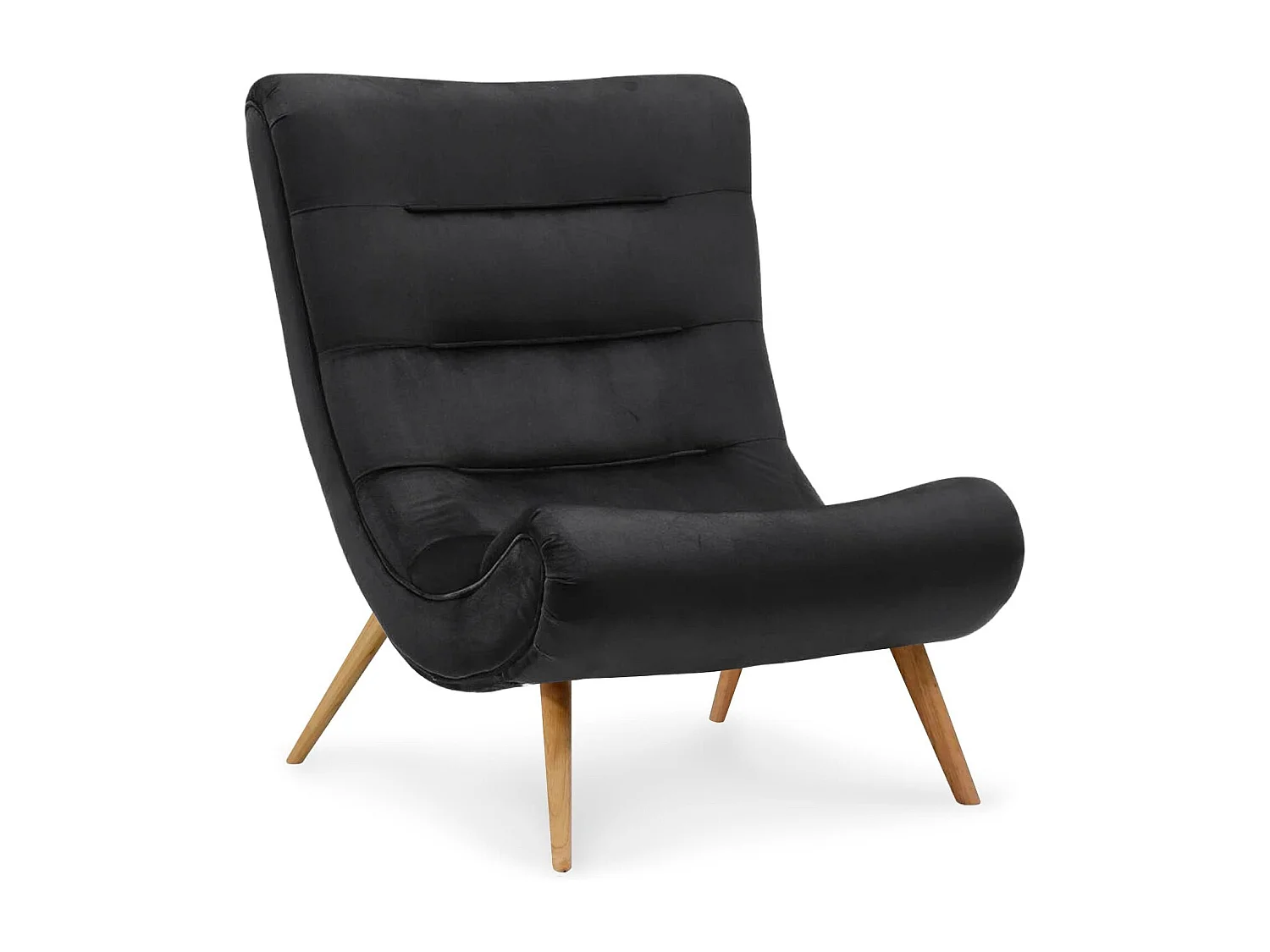 Fauteuil scandinave Romilly Velours Noir