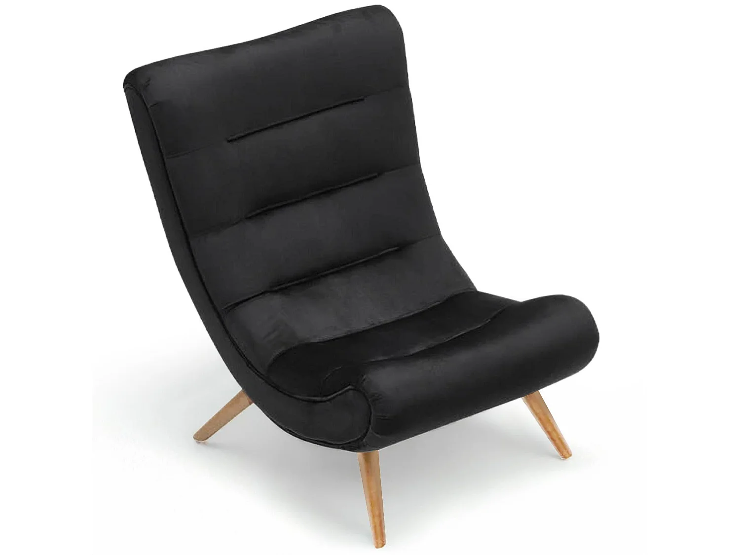 Fauteuil scandinave Romilly Velours Noir