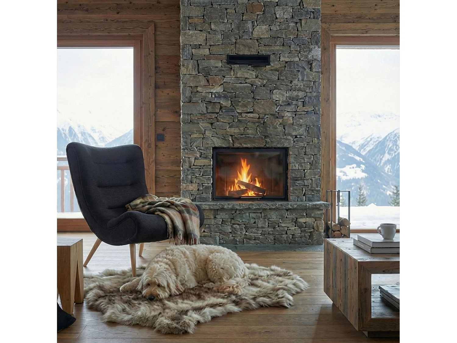 Fauteuil scandinave Romilly Velours Noir