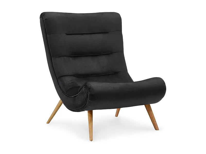 Fauteuil scandinave Romilly Velours Noir