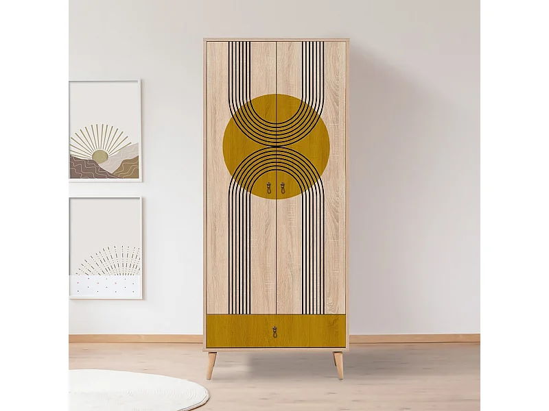 Armario City Sun multicolor 80x190x45 cm