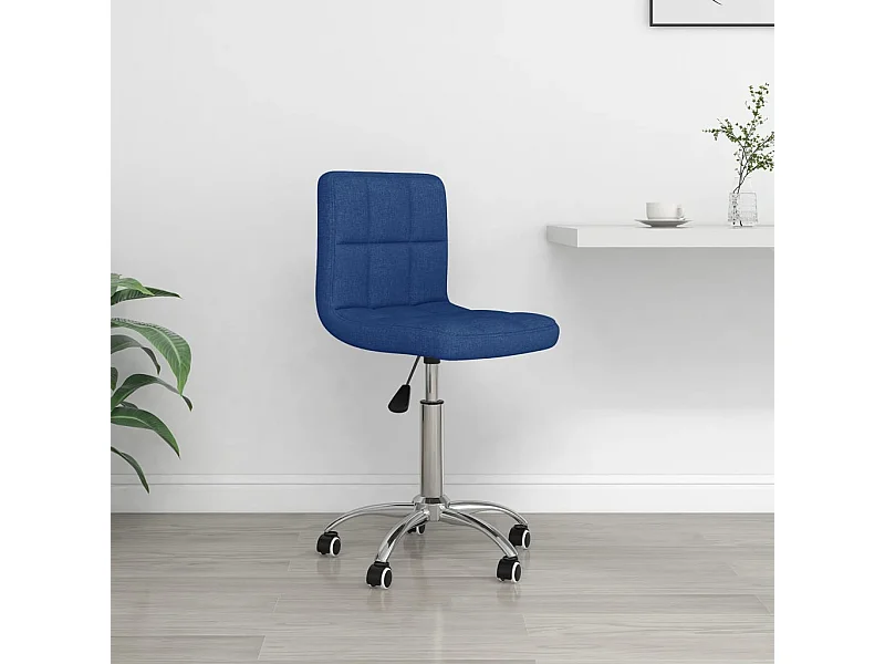 Chaise pivotante de bureau Bleu Tissu