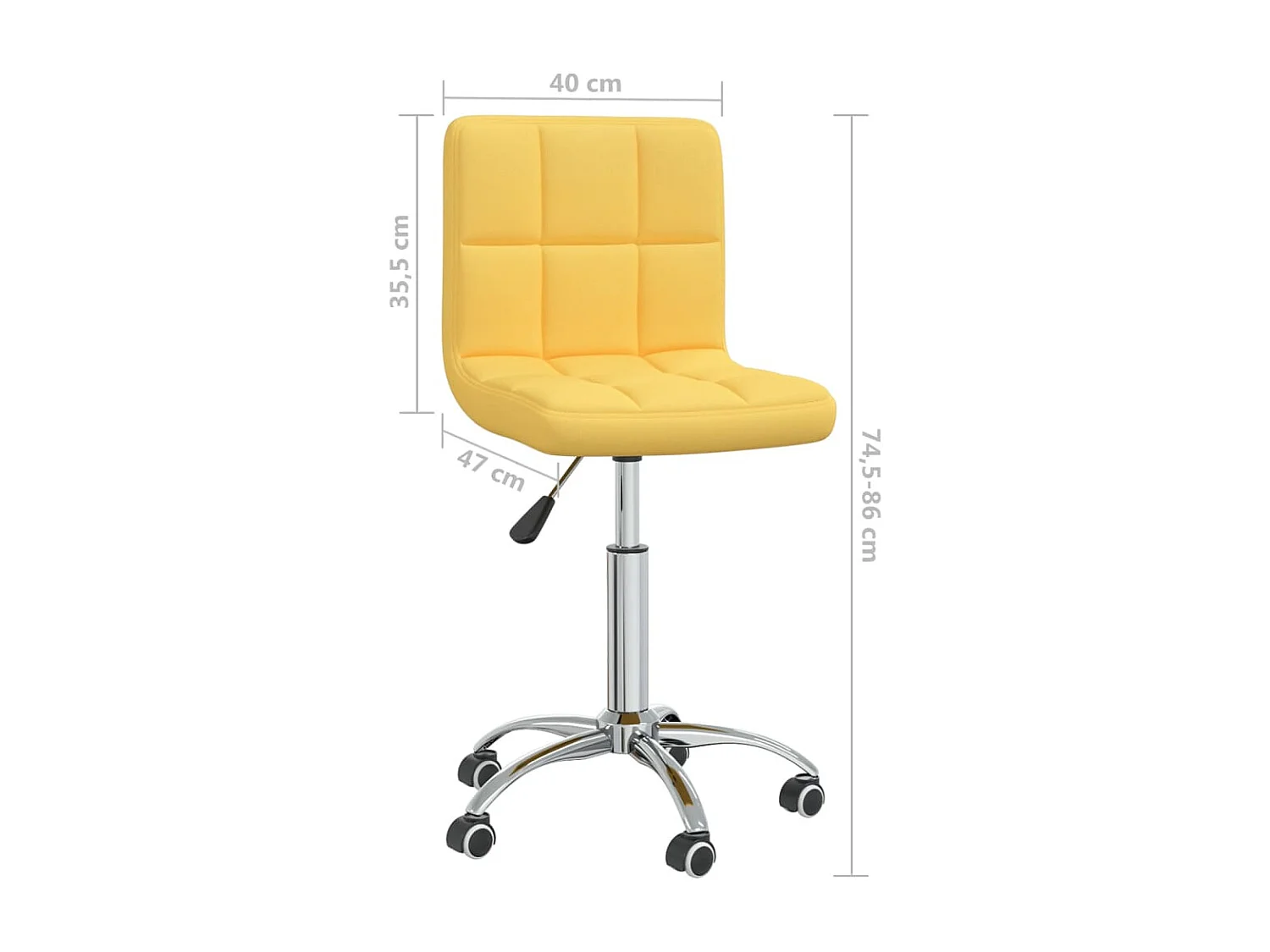 Chaise pivotante de bureau Jaune moutarde Tissu