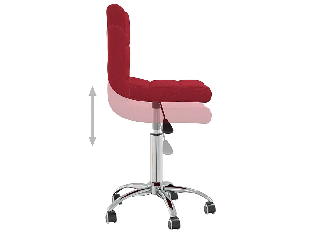 Silla de oficina giratoria de tela color vino tinto