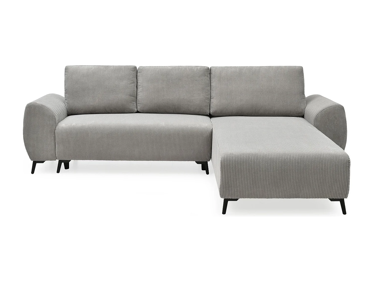 Canapé convertible avec angle réversible Paolo Velours côtelé Gris