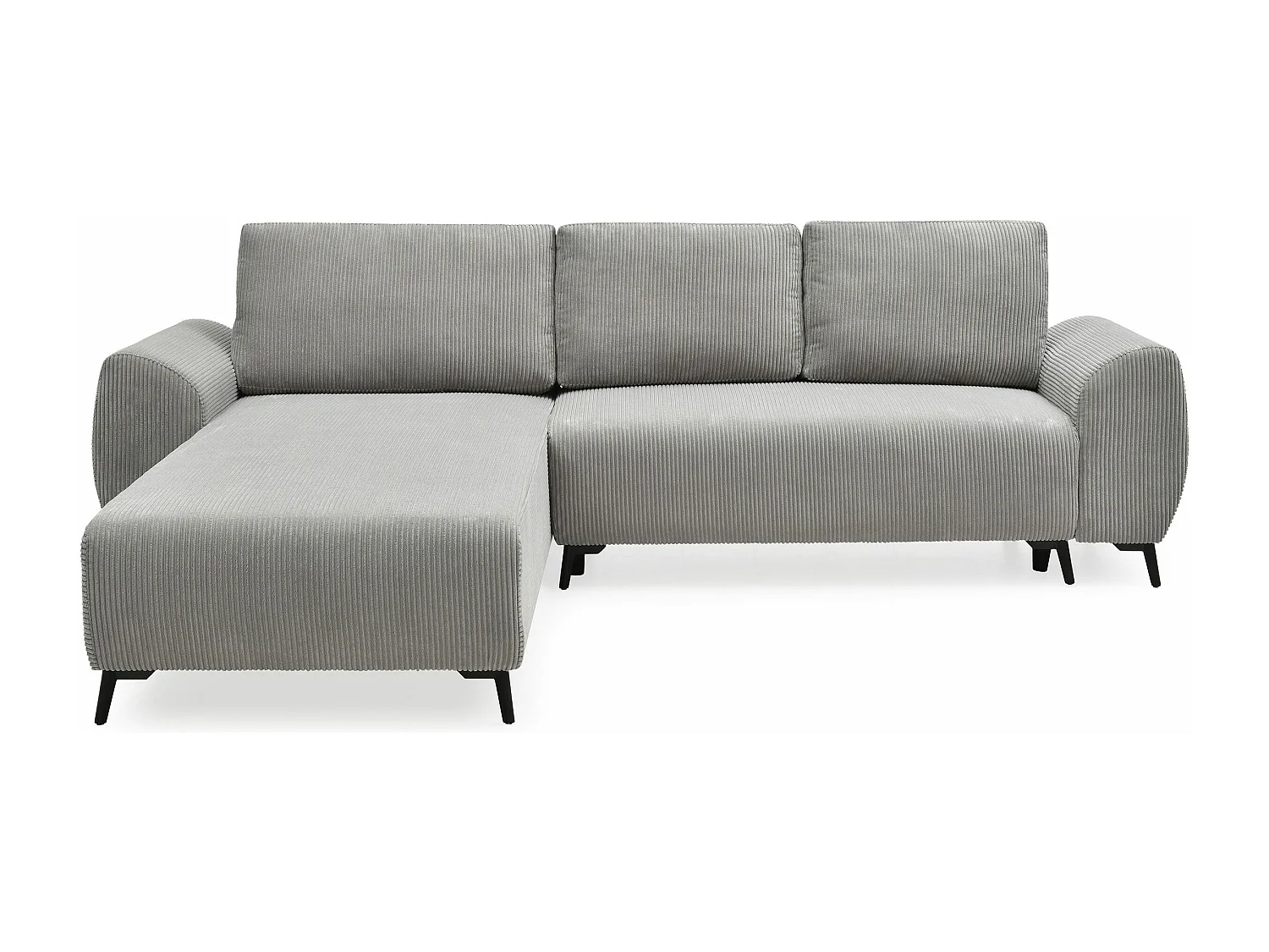 Canapé convertible avec angle réversible Paolo Velours côtelé Gris