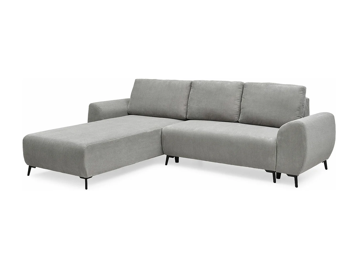 Canapé convertible avec angle réversible Paolo Velours côtelé Gris