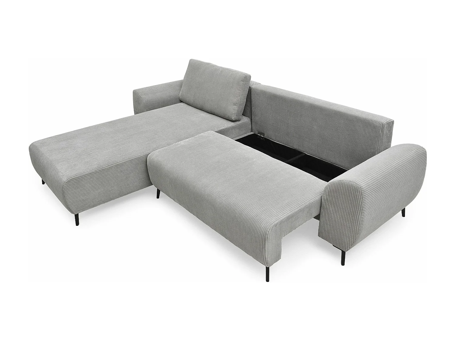 Canapé convertible avec angle réversible Paolo Velours côtelé Gris