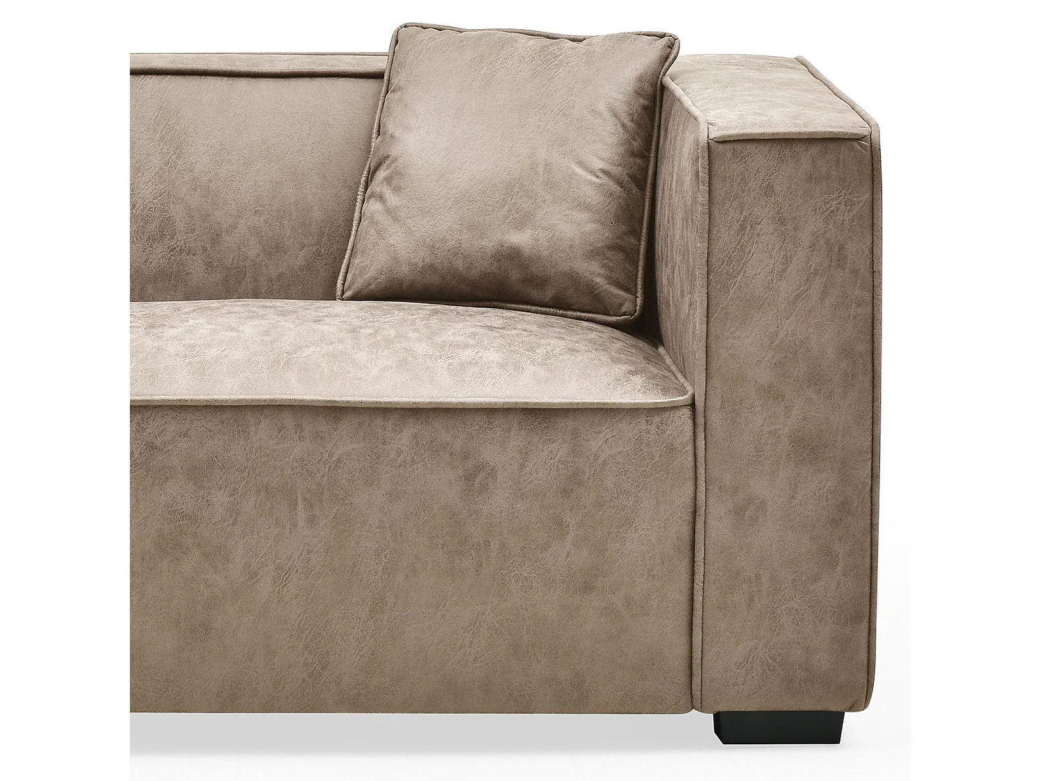 Fauteuil large Macao Tissu effet peau Vintage Beige