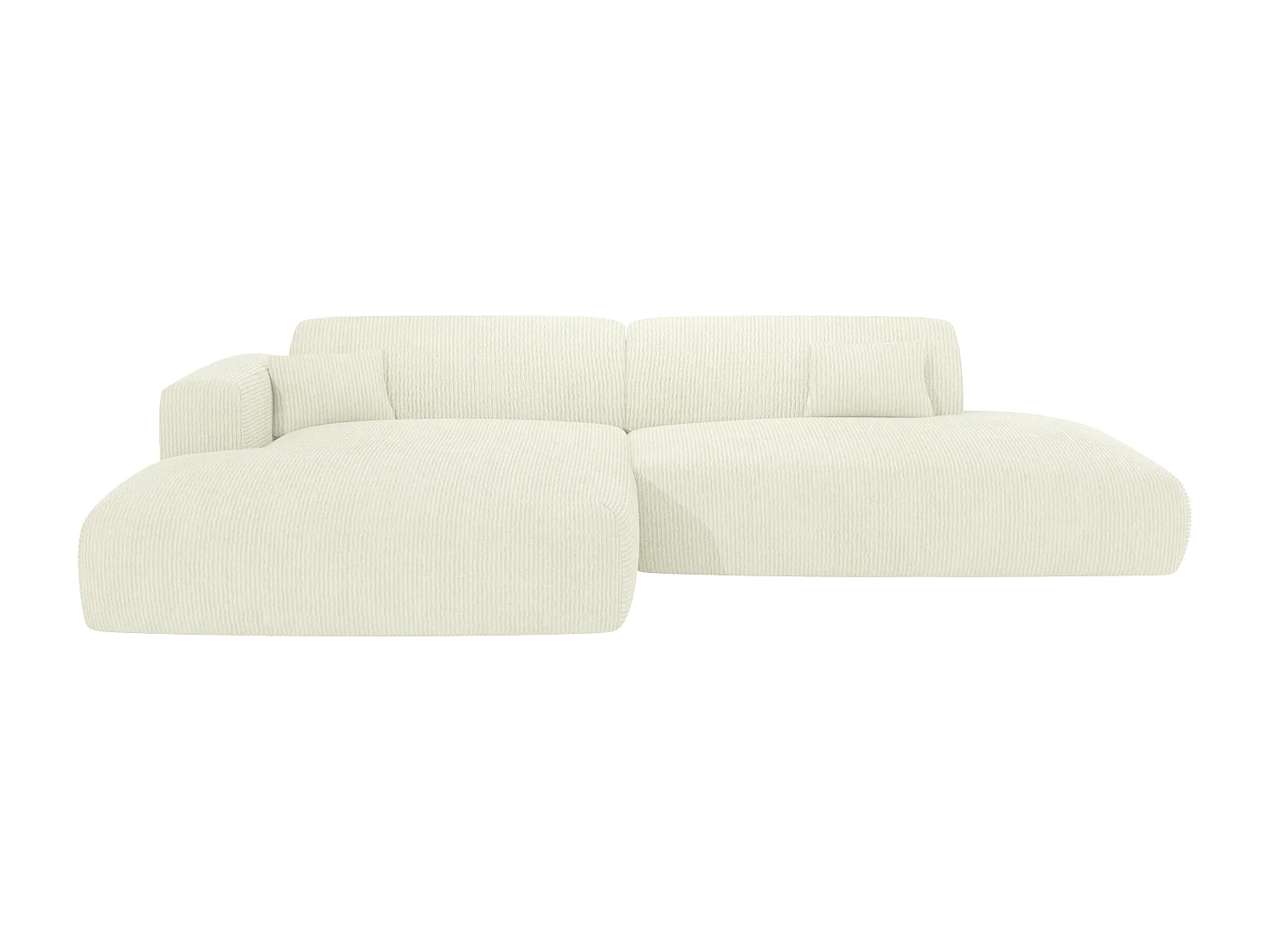 Ecksofa - Ecke links - offenes Ende - Samt-Stoff - Off-White - POGNI von Maison Céphy