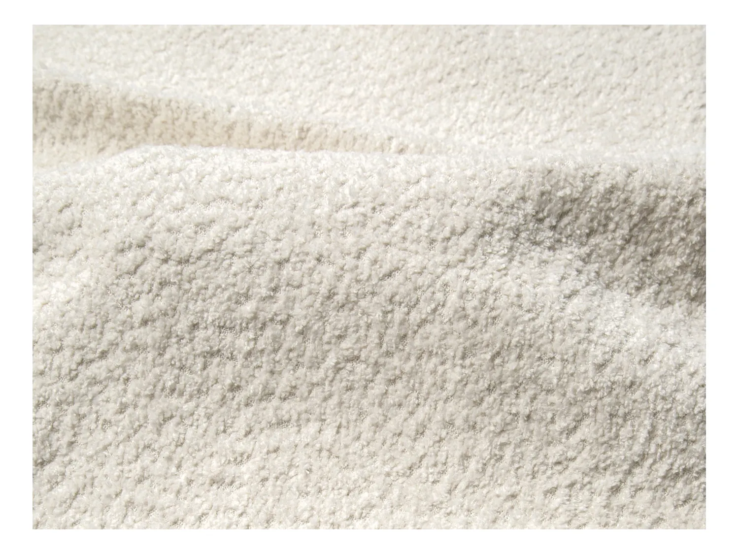 Højrevendt hjørnesofa med åben ende i hvid bouclestof POGNI fra Maison Céphy