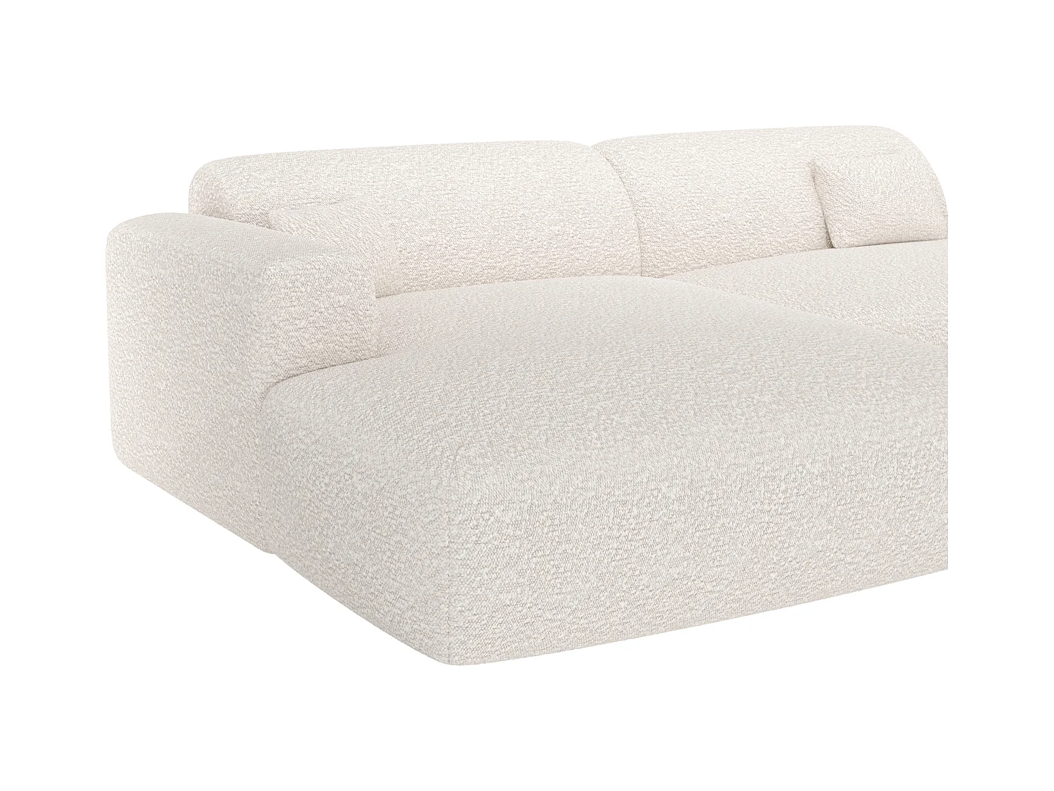 Venstre åpen hjørnesofa i hvit bukle-stoff POGNI fra Maison Céphy