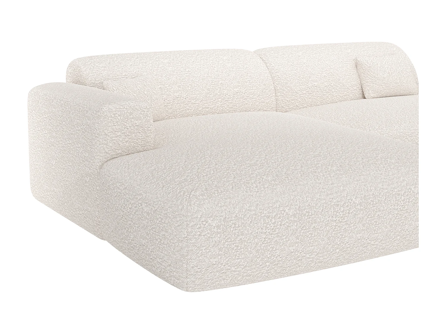 Divano angolo a sinistra aperto in Tessuto bouclette Bianco - POGNI della Maison Céphy