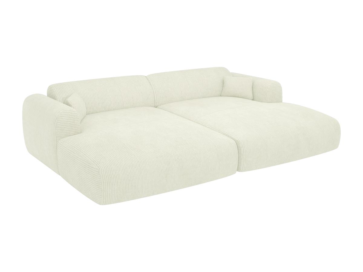 Sofa 3-Sitzer - tiefe Komfortsitzfläche - Strukturstoff - Off-White - POGNI günstig online kaufen