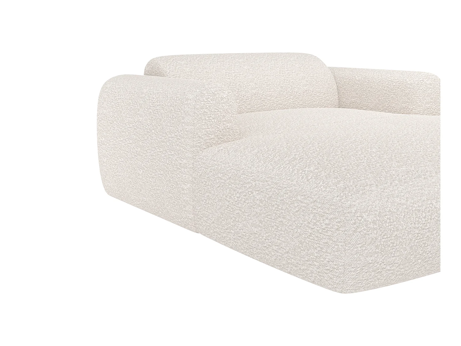 Méridienne 2 places en tissu bouclette blanc POGNI de Maison Céphy