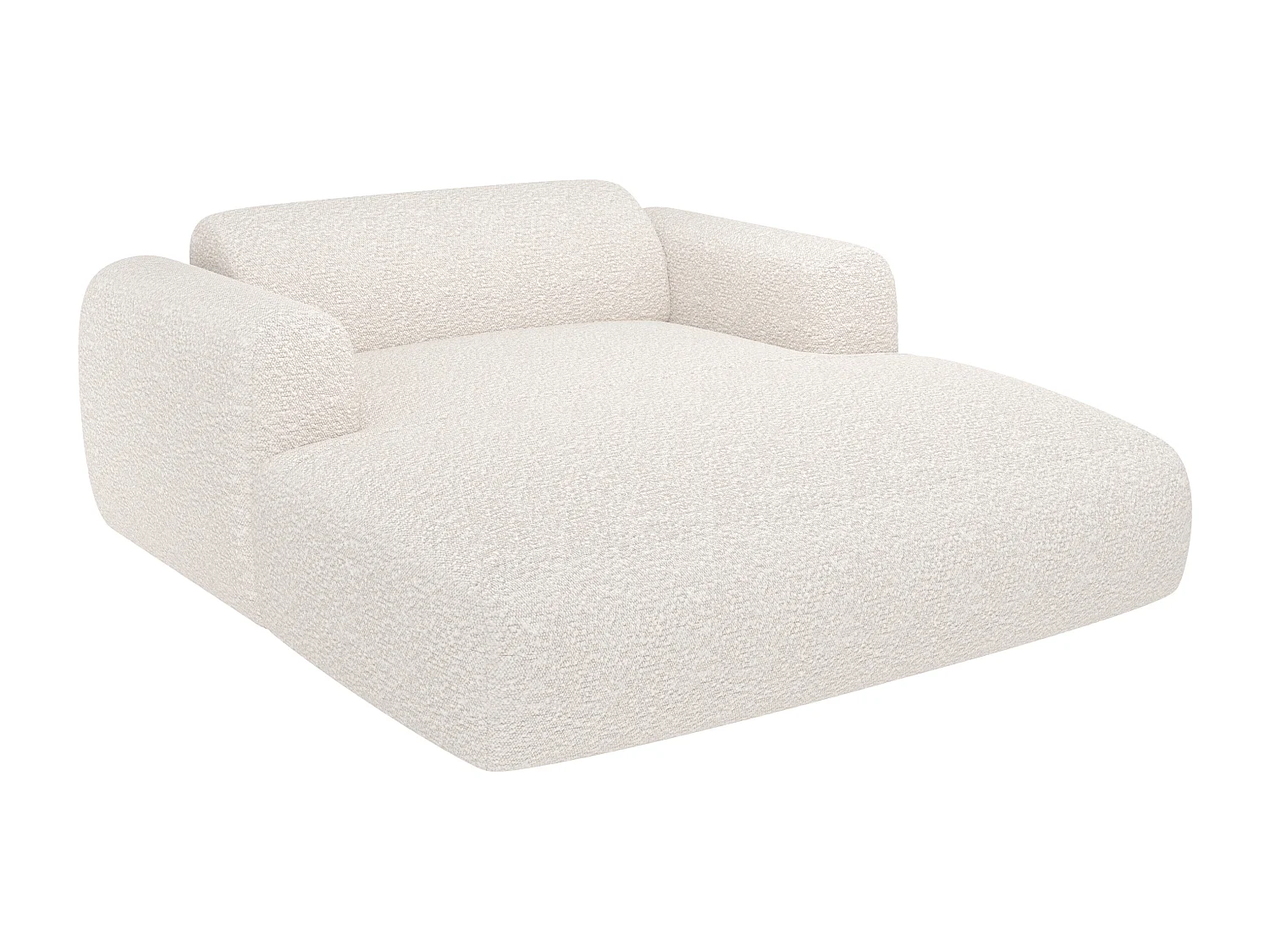 Méridienne 2 places en tissu bouclette blanc POGNI de Maison Céphy