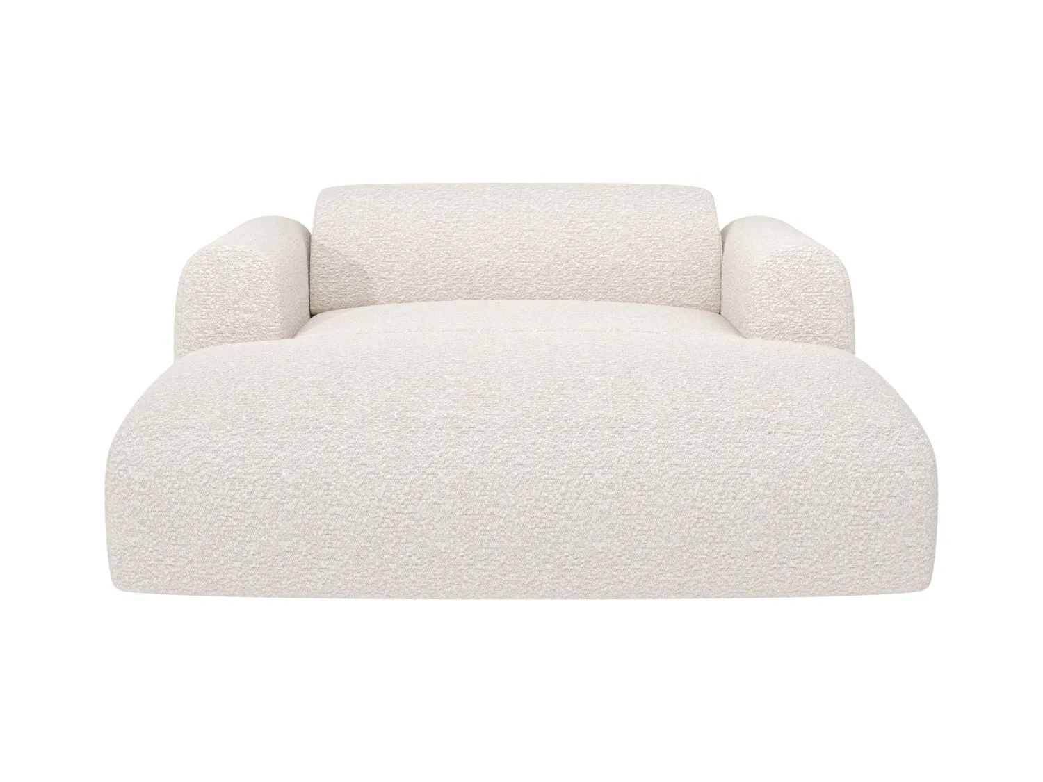 Méridienne 2 places en tissu bouclette blanc POGNI de Maison Céphy